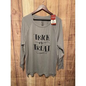 State of Mine XL NWT grey Halloween trick treat long sleeve shirt top women’s